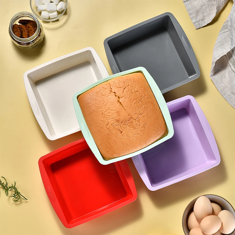 Kitchen Handy Gadgets - 1/4Pcs Silicone Square Cake Mold Easy