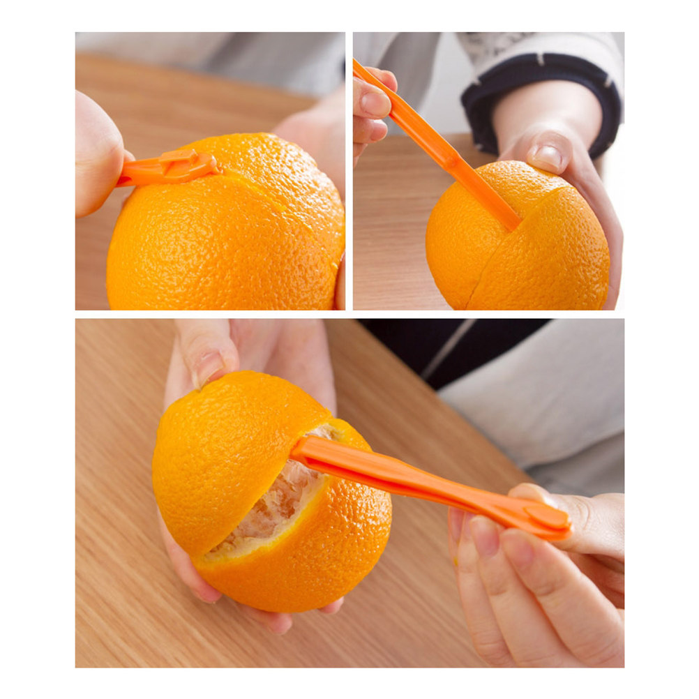 Kitchen Gadgets Healthy Eating - 5Pcs Premium Plastic Orange Peeler Quick