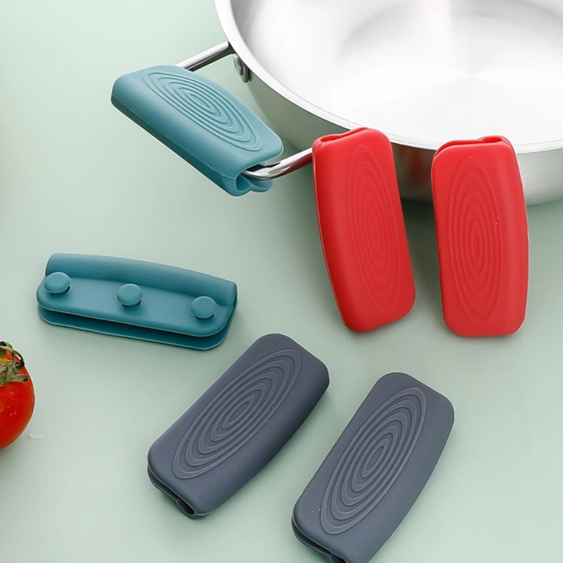 Cast Iron Skillet - 2PCS Silicone Pan Handle Cover -
