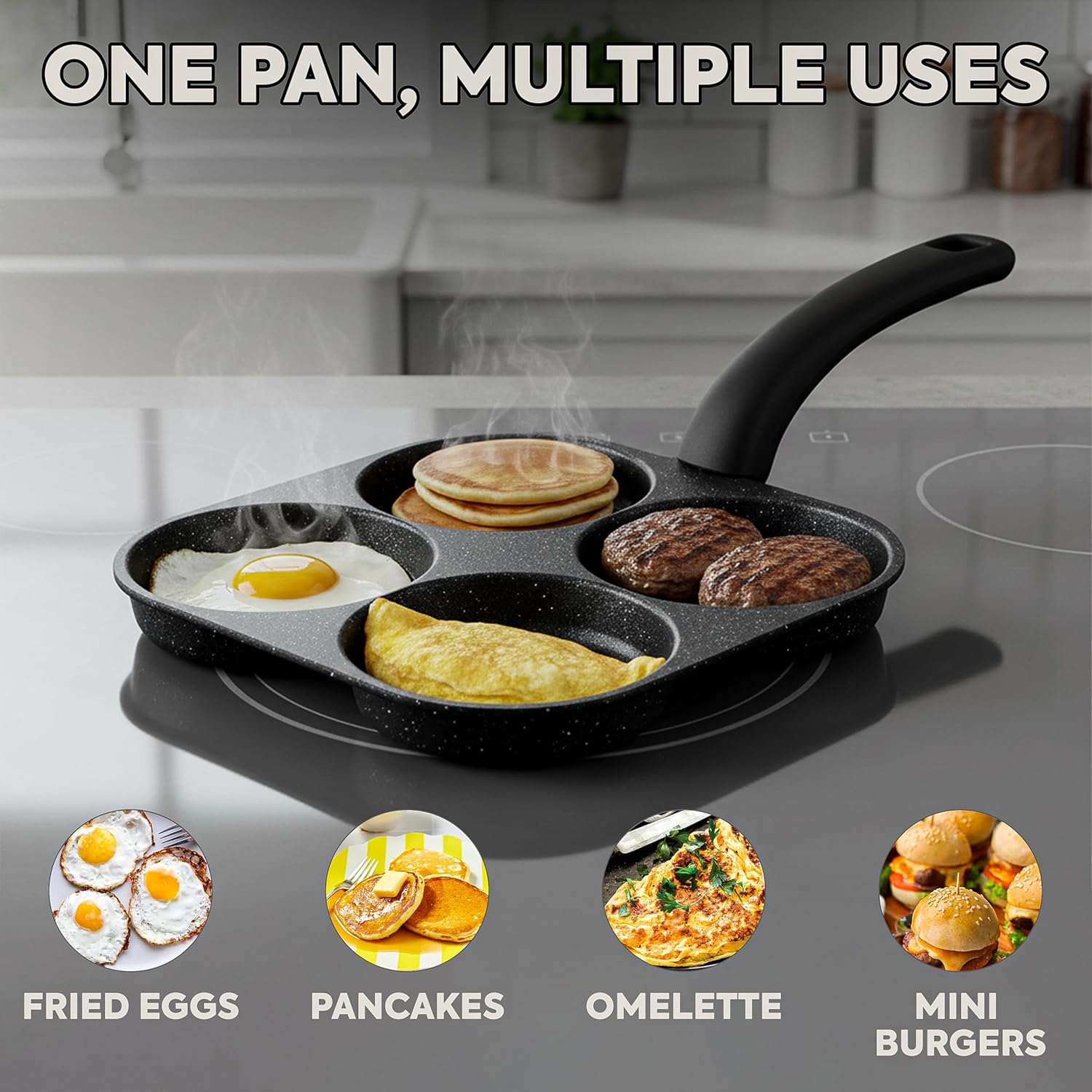 Cast Iron Skillet - Egg Frying Pan Nonstick Pancake Pans