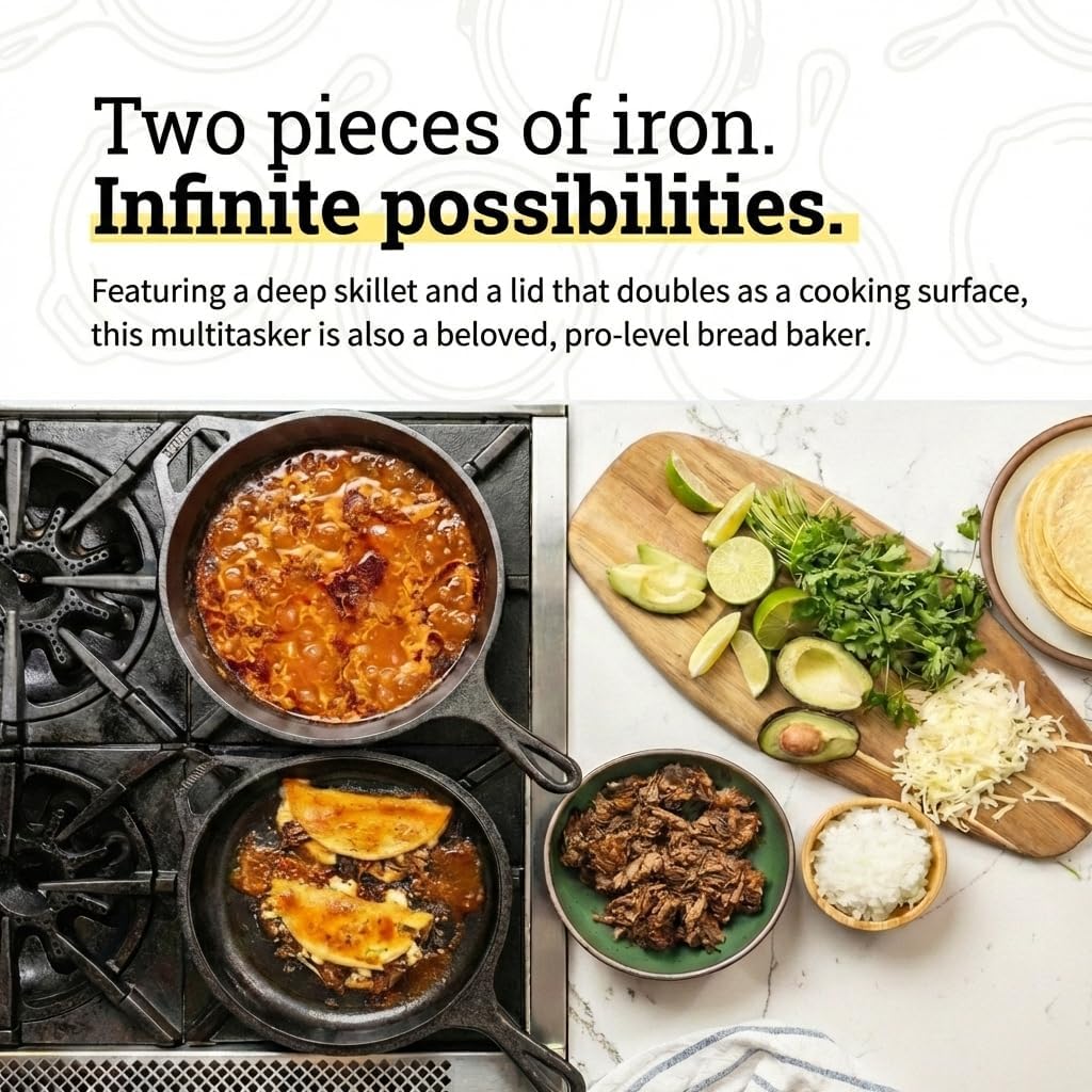 2-in-1 Cast Iron Cookware Set  - огляд і ціна Cast Iron Skillet