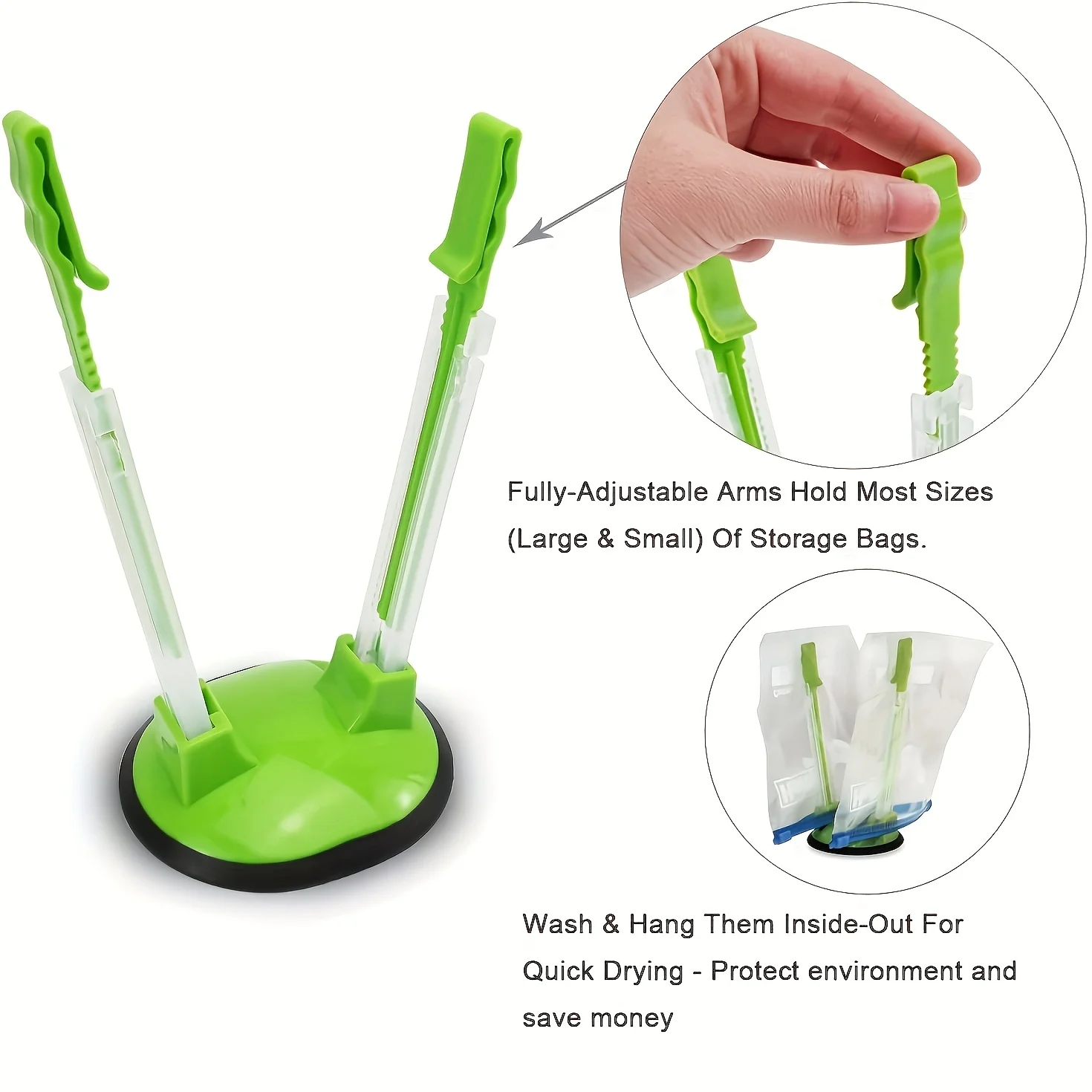 Zipper Bag Holder Plastic Adju - огляд і ціна Kitchen Hand Gadgets