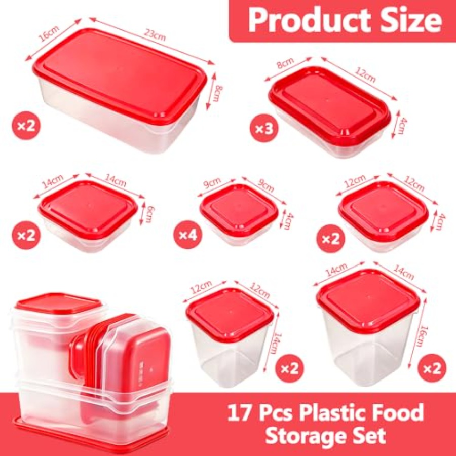 17Pcs Plastic Food Storage Set - огляд і ціна Food Storage Containers