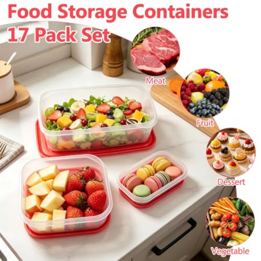 17Pcs Plastic Food Storage Set - огляд і ціна Food Storage Containers