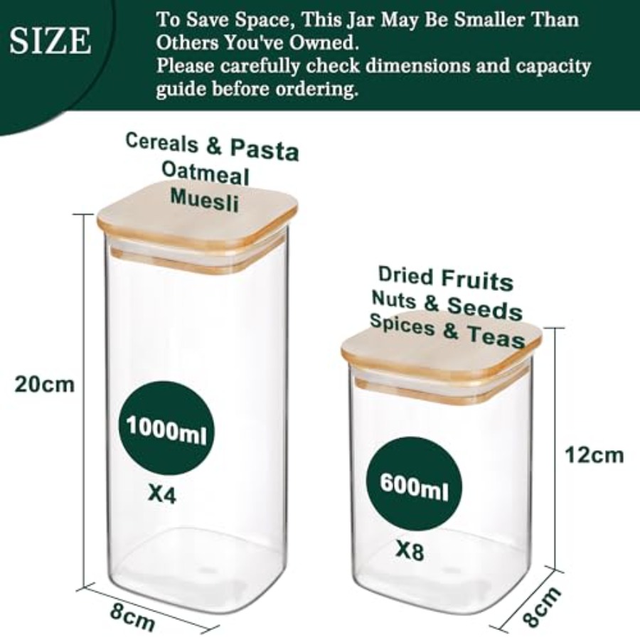 12-Pack Square Glass Storage J - огляд і ціна Food Storage Containers