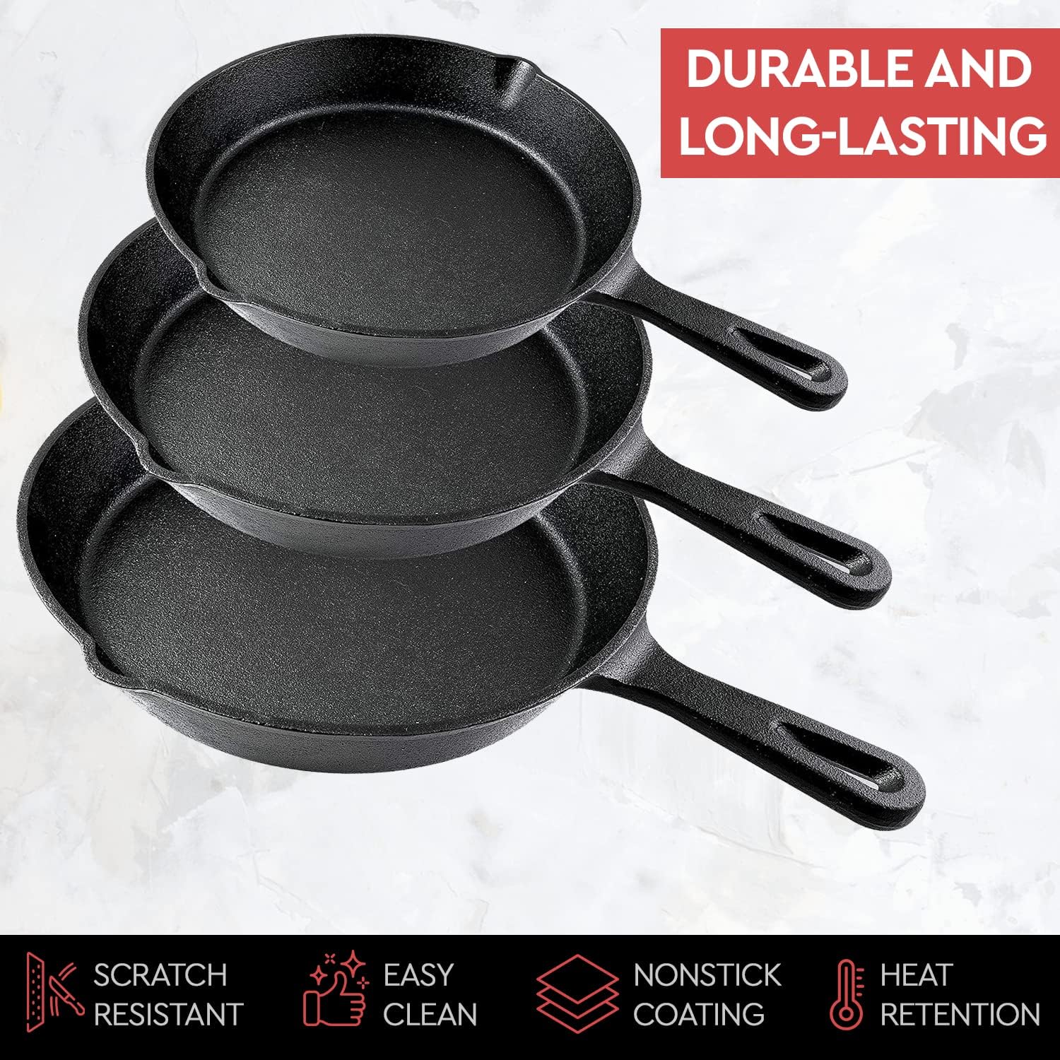 14/16/20cm Cast Iron Frying Pa - огляд і ціна Cast Iron Skillet